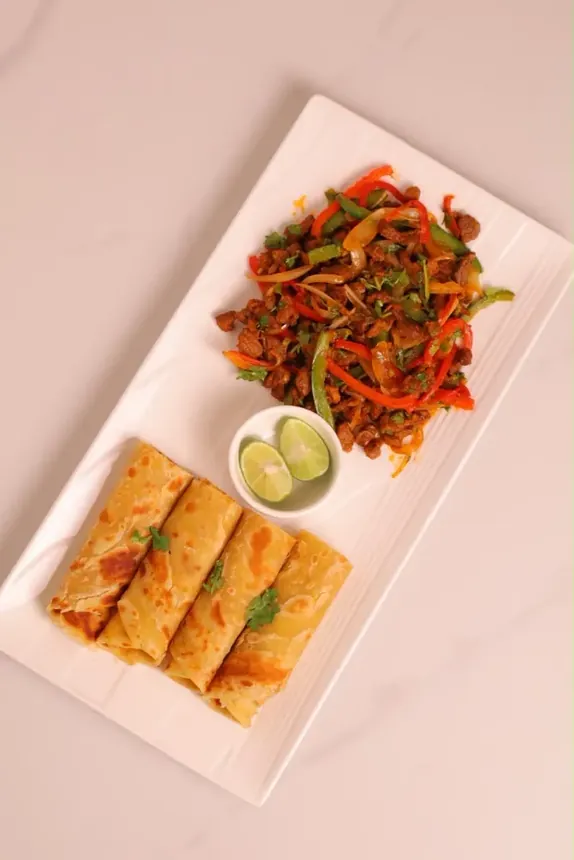 Beef Suqaar with peppers and onions
